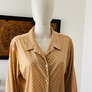 Lady Graff Beige Polyester Polka Dot Shirt